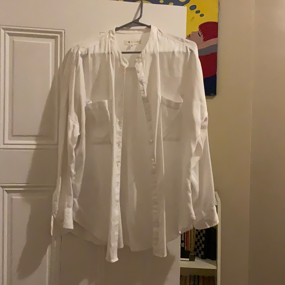 Lou and Grey white, oversized long sleeve blouse